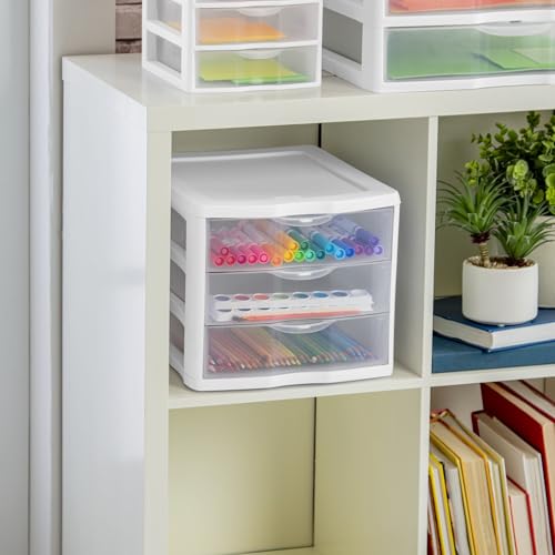 3 Drawer Clear Storage Organizer for Office, Crafts, and Home - Single
