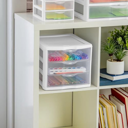 3 Drawer Clear Storage Organizer for Office, Crafts, and Home - Single