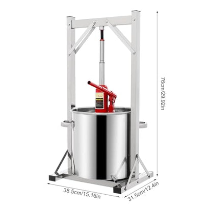 5.8 Gallon Stainless Steel Fruit Wine Press with Hydraulic Jack for Cider & Juice