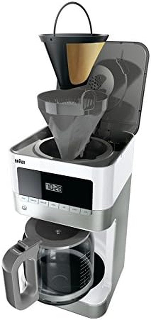 Braun KF6050WH BrewSense Drip Coffee Maker - Sleek White Design for Perfect Brewing Every Time