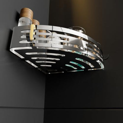 Stainless Steel Corner Shower Caddy Wall Mount Polished No Towel Bar