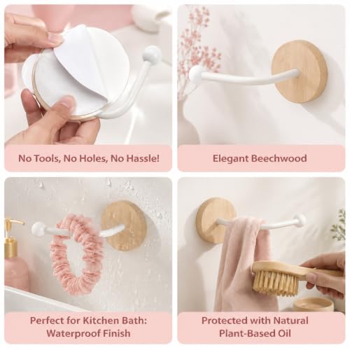 Adhesive Curtain Holdbacks Wall Mount for Curtains & Bathroom Ties