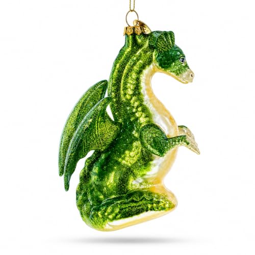 Flying Dragon Glass Christmas Ornament - Handcrafted Holiday Decor