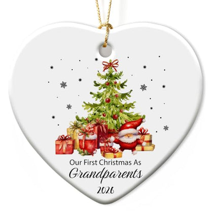 First Time Grandparents Gift Ceramic Christmas Ornament - Baby Announcement 2026