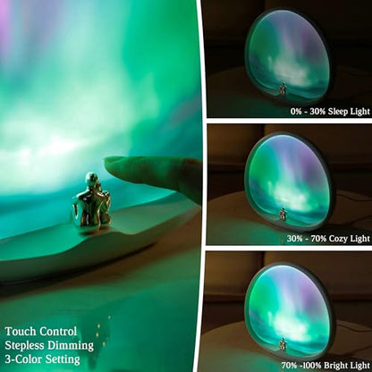 Northern Lights Night Light Valentine Christmas Birthday Gift - White Aurora Glow