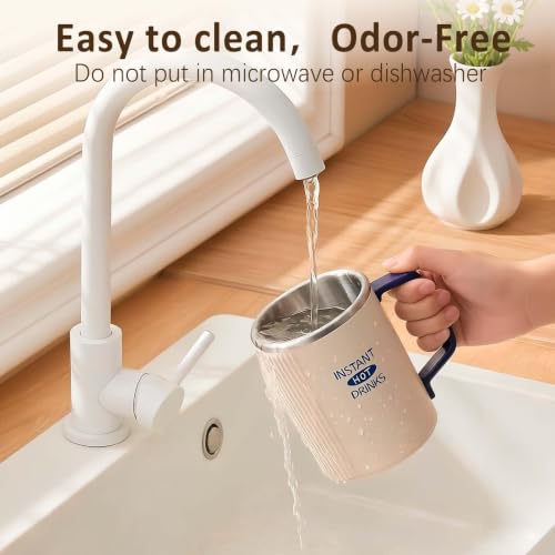 Beige Electric Coffee Mug Warmer 400ml 300W Rapid Water Boiler with Digital Temp Control