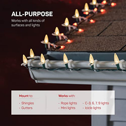 All-Purpose Holiday Light Clips Set of 400 - Gutter & Shingle Mounting