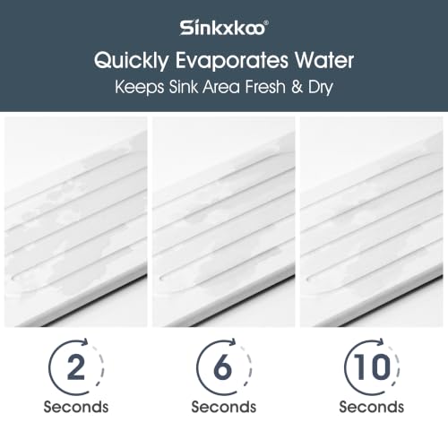 White Water Absorbent Diatomite Coaster Set with Faucet Mat - 2 Pieces, 8.3 x 4 Inches