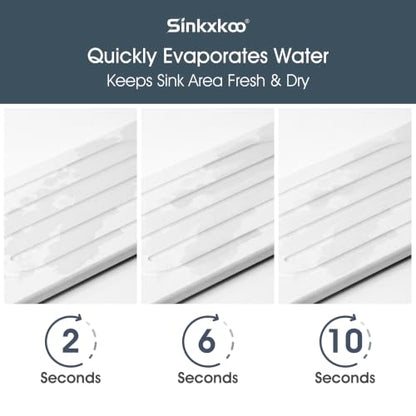 White Water Absorbent Diatomite Coaster Set with Faucet Mat - 2 Pieces, 8.3 x 4 Inches