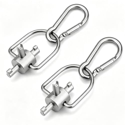 2 Pack HVAC Locking Cap Keys for R410A R22 Refrigerant - 3-in-1 Tool with Carabiner - Variation 2