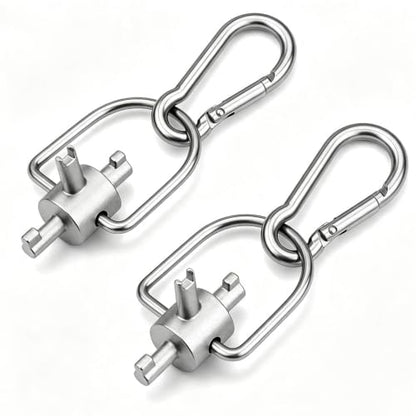 2 Pack HVAC Locking Cap Keys for R410A R22 Refrigerant - 3-in-1 Tool with Carabiner - Variation 2