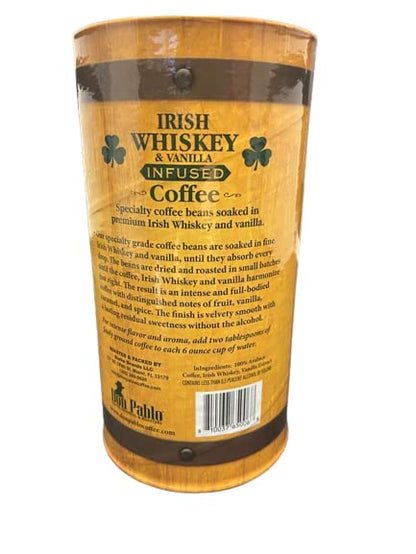 Generic Don Pablo Irish Whiskey & Vanilla Infused Coffee-Whole Bean Coffee- 8 Ounce Bag in Collectible Tube