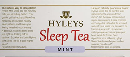 Hyleys Caffeine-Free Herbal Tea - Mint, Rosemary, Valerian Root, Lavender - 25 Tea Bags (1 Pack) - Calm Sleep Tea for a Relaxing Nightly Cup