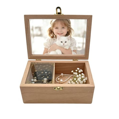 DIY Wooden Photo Frame Music Box with Edelweiss Variation - Handcrafted Gift
