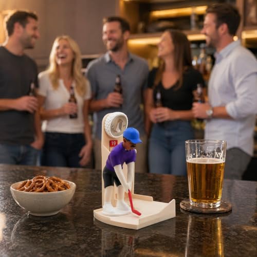 Golf Swing Beer Bottle Opener - Fun Novelty Gift for Men Husband Boyfriend Brown