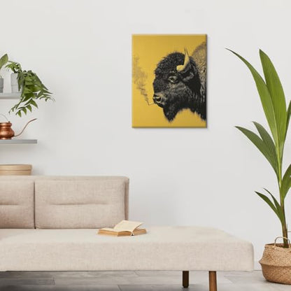 Variation of THIS listing J-1: Whimsical Bison Wall Art 8x10 Framed Canvas Print