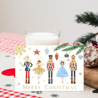 Christmas Greeting Cards Set with Envelopes & Stickers - 24 Pack 4x6 Inch Holiday Note Cards