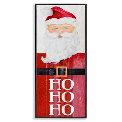 Santa Claus Rustic Red Suit Wall Art - Framed Giclee Christmas Decor - 10x24 Inches - Black Frame - Made in USA - Variation: Midnight Black & Box Frame