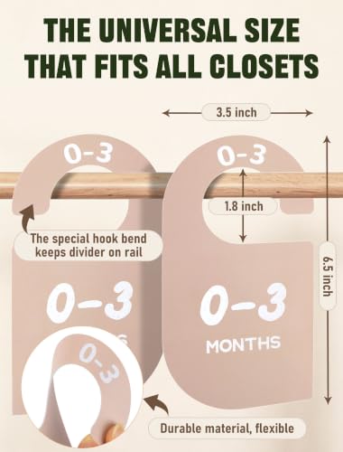 Baby Closet Dividers Set - 12 Large Color-Coded Organizer Accessories