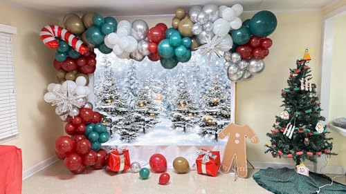 Winter Forest Photography Backdrop 7x5FT Snowy Scene Holiday Party Decoration