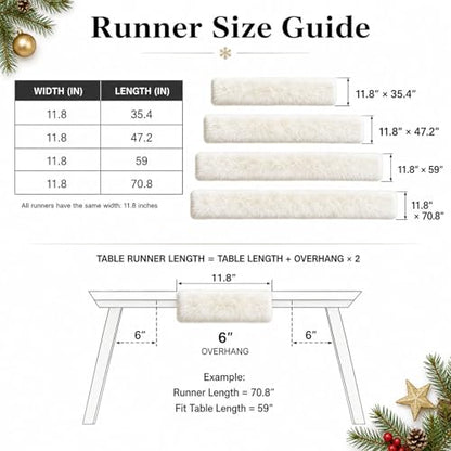 Faux Fur Table Runner Fluffy Christmas Wedding Decor 11.8x48 Inch - Variation of THIS listing
