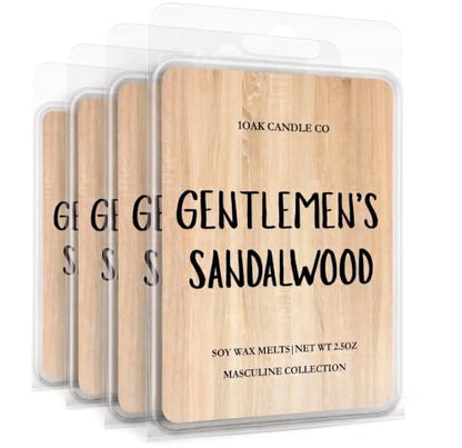 Sandalwood Wax Melts for Home Fragrance - 10oz 24 Cubes - Men’s Scented Warmer Pack