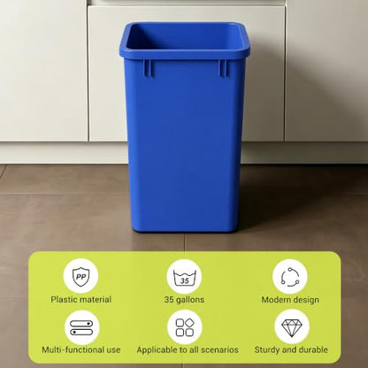 35QT Slim Kitchen Trash Can - Space-Saving Waste Bin, 2 Pack