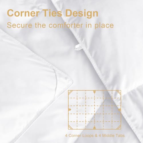 White King Goose Feather and Down Comforter Duvet Insert - 80% Goose Feather, 15% Down, 5% Fiber, 106" x 90"