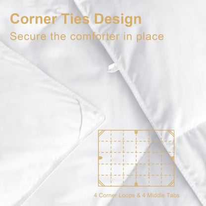 White King Goose Feather and Down Comforter Duvet Insert - 80% Goose Feather, 15% Down, 5% Fiber, 106" x 90"