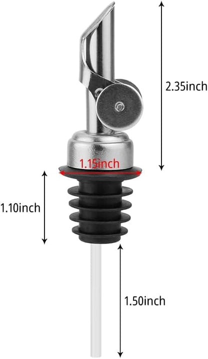 OKYUK Olive Oil Spout, 2PCS Olive Oil Dispenser Pour Spouts, Stainless Steel Automatic Opening & Closing Spout, Leak-Proof, for Olive Oil, Vinegar, Wine & Other Liquid Bottles (Silver White* 2)
