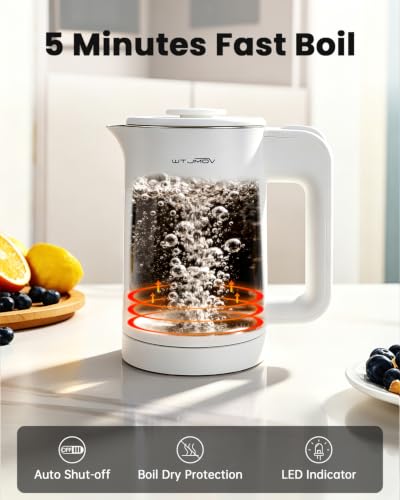 600ML Electric Tea Kettle Water Boiler with Fast Boil & Safety Features