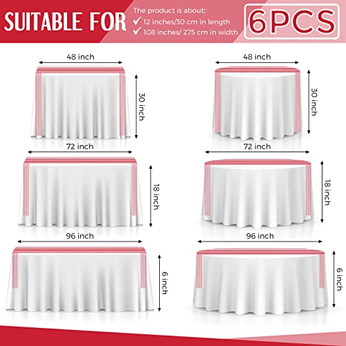 Breling 6 Pieces Red and White Striped Table Runners - 12 x 108 Inch - Classic Decorative Table Linens for Indoor & Outdoor Events