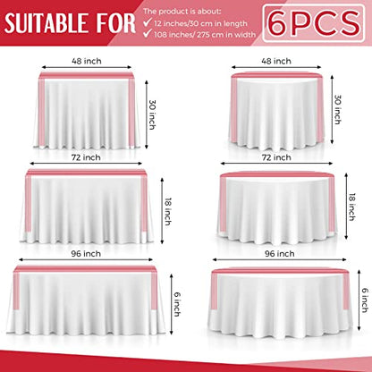 Breling 6 Pieces Red and White Striped Table Runners - 12 x 108 Inch - Classic Decorative Table Linens for Indoor & Outdoor Events