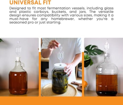 2-Pack Twin Bubble Airlocks for Fermentation of Beer Wine Cider & Kombucha