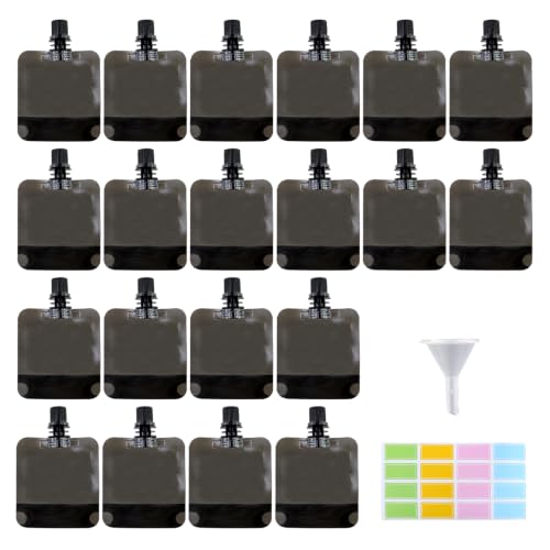 Travel Plastic Flasks with Leak-Proof Caps - 50ml Reusable Pouches