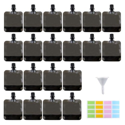 Travel Plastic Flasks with Leak-Proof Caps - 50ml Reusable Pouches
