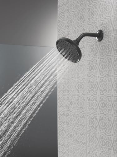 Delta 6-Inch Round Shower Head Matte Black 4-Setting, 2.5 GPM