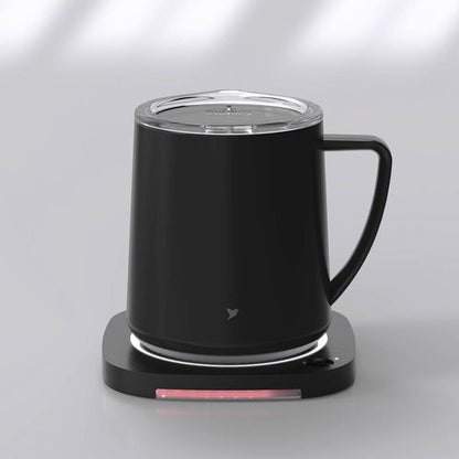 hurkins Smug V5, Temperature Control Coffee Mug Warmer & Mug & pctg Lid Set, Wireless Charging Function, Office/Home for Desk (Origin Black)