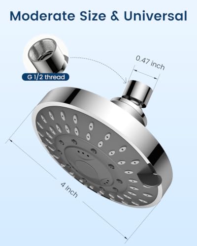 High Pressure Fixed Shower Head with 5 Spray Modes - Easy Installation