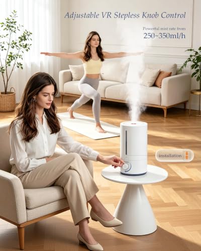 4L Cool Mist Humidifier for Bedroom & Home Quiet Top Fill & Easy Cleaning