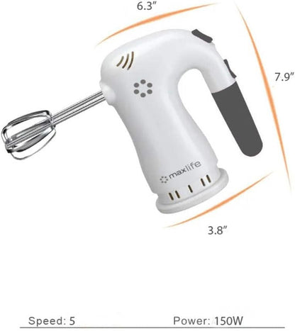 Regine Switzerland 5-Speed Electric Hand Mixer - Powerful Performance With Beater Stand, White