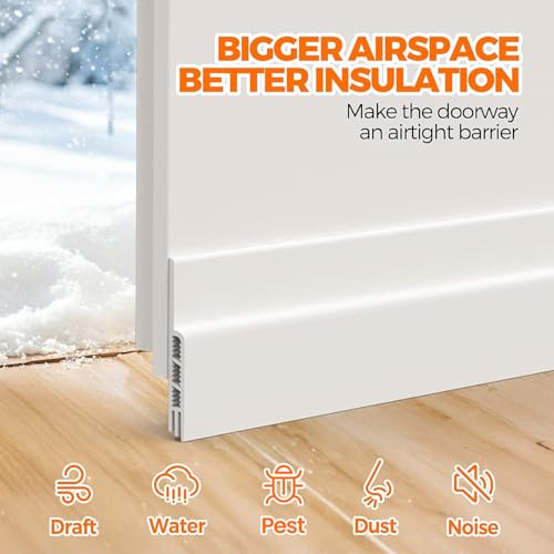 41 Inch Door Draft Stopper Weather Stripping White Pack of 2