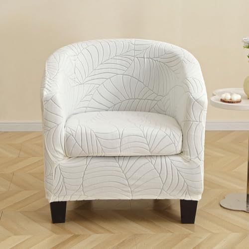 ANWUCHEN 2-Pack White Club Chair Slipcovers - Stretch Armchair Covers for Living Room