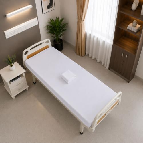 Hospital Fitted Sheet 42x80 Inches Pack of 2 Deep Pockets 6 Inch Cotton