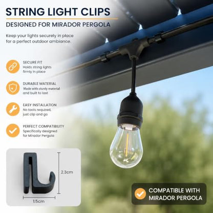 30-Pack String Light Clips for Pergolas - Secure and Easy Installation