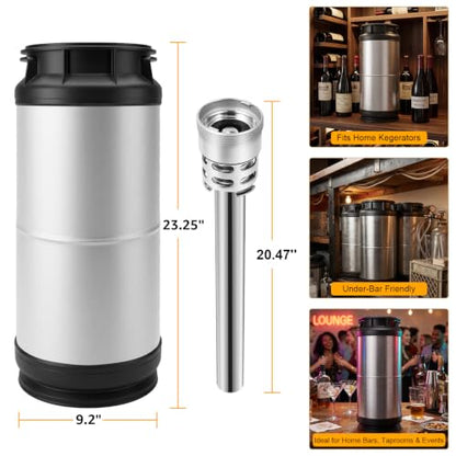 Stainless Steel 1/6 Barrel Sankey D System Keg for Homebrew & Commercial Use