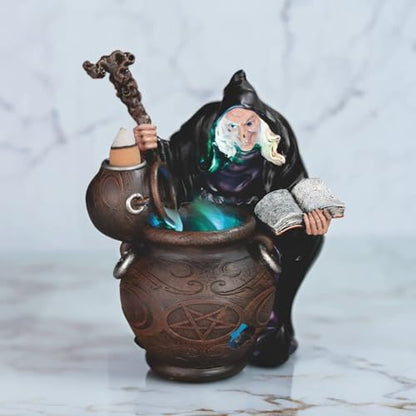 LED Witch Figurine Sculpture - Making Potion Decoration for Home & Gift