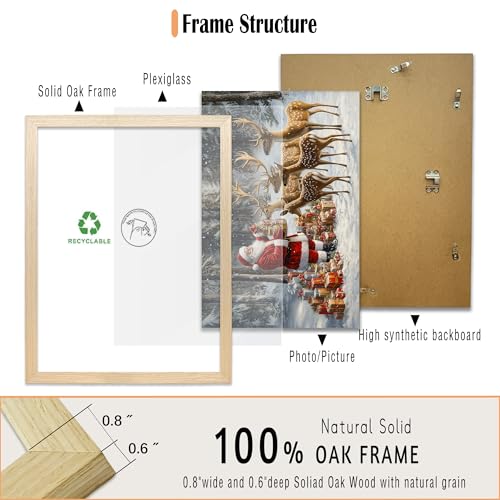 Christmas Framed Wall Art Santa Reindeer Snow Scene Canvas 16x24 - Variation of Framed Christmas Canvas-07