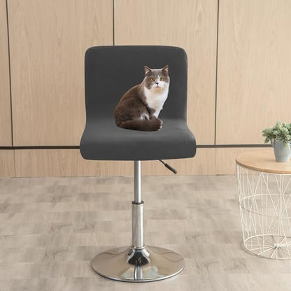 Velvet Bar Stool Covers 4PCS Black - Stretch Seat & Back Protectors
