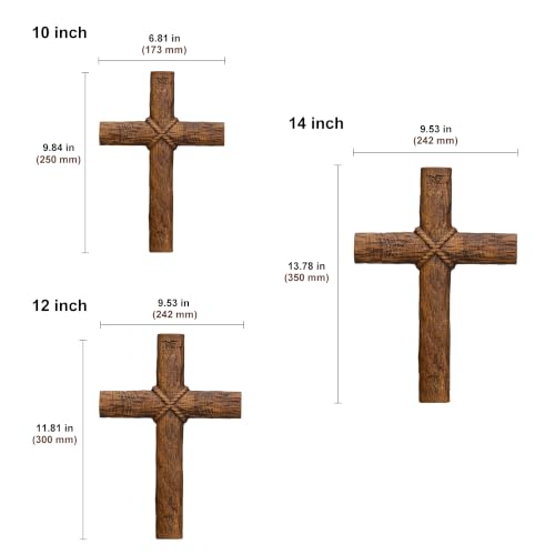 9.84in Rustic Wooden Cross Wall Decor Handmade Religious Gift